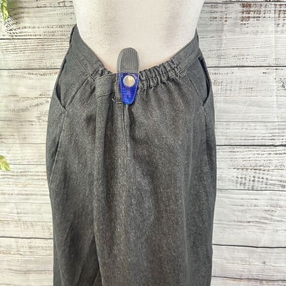 Denim & Co Skirt Plus size 1X Black Denim Jean Long Straight Floral Embroidery - Picture 12 of 14